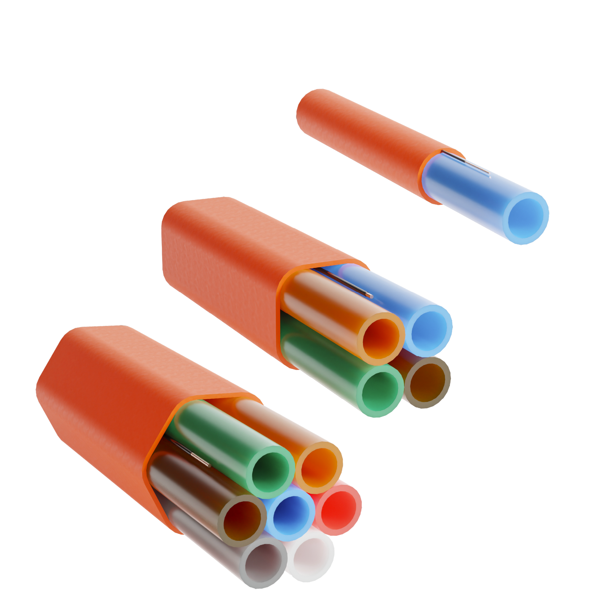Micro Duct Rod Thick Wall Duct: Microduct Assembly 16/12 mm with Tracer. 16/12 mm 1-7