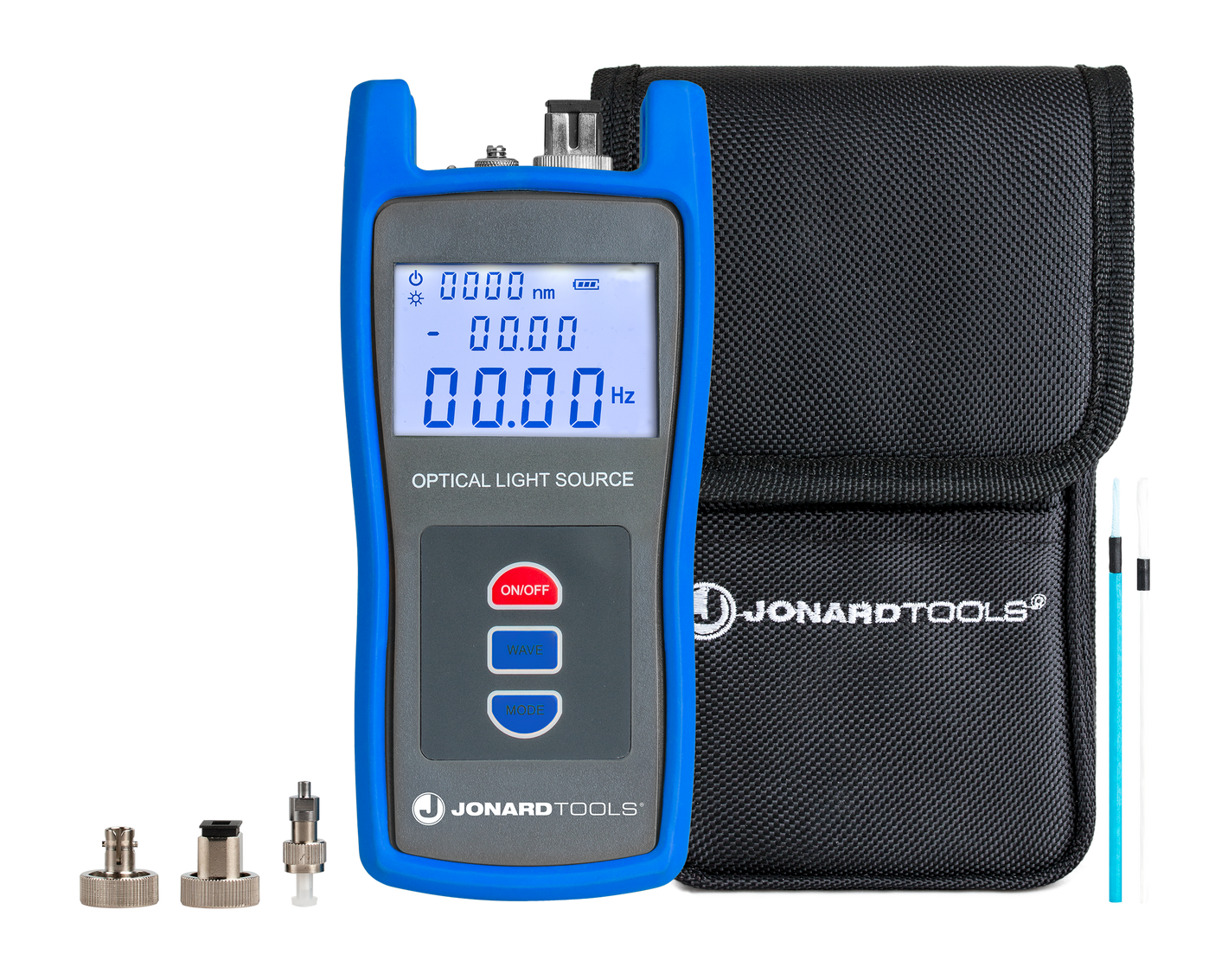 FLS-50: Fiber Optic Light Source with FC/SC/LC Adapters, Jonard