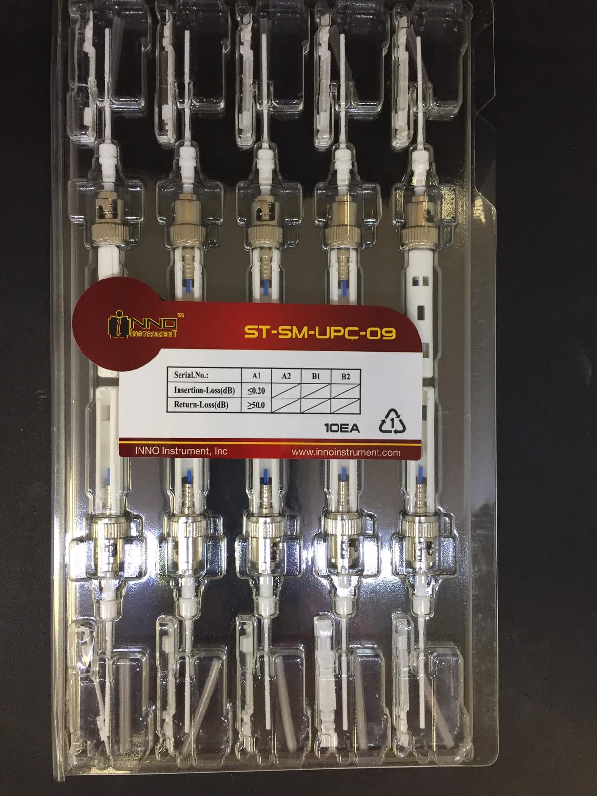 INNO ST/UPC splice on connectors for 0.9mm cable (pack of 10) ST-SM-UPC-09S